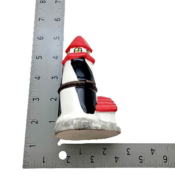 Lighthouse Tower Jewelry Trinket Box, Porcelain Ceramic, Sea Nautical, Vintage - Picture 12 of 12